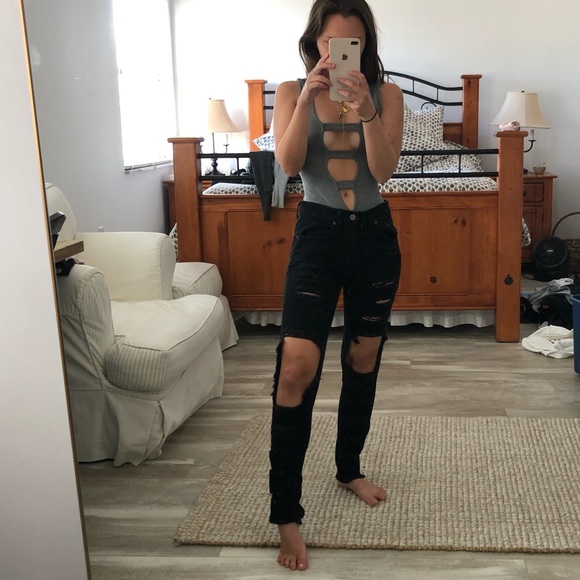 Carmar Black Ripped Jeans - Picture 1 of 3